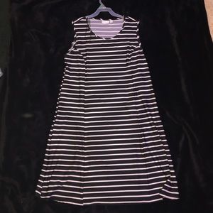 Black and white striped dress